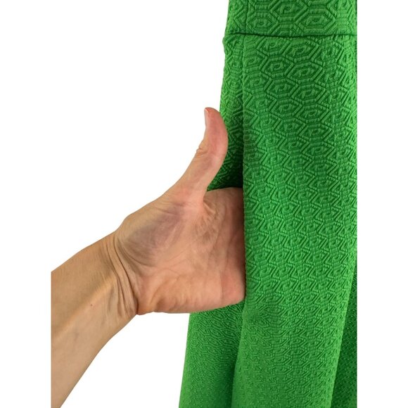 London Times Green Textured Knit Fit & Flare Dress w/Pockets Size 14W 1X Plus Sz - Picture 3 of 8